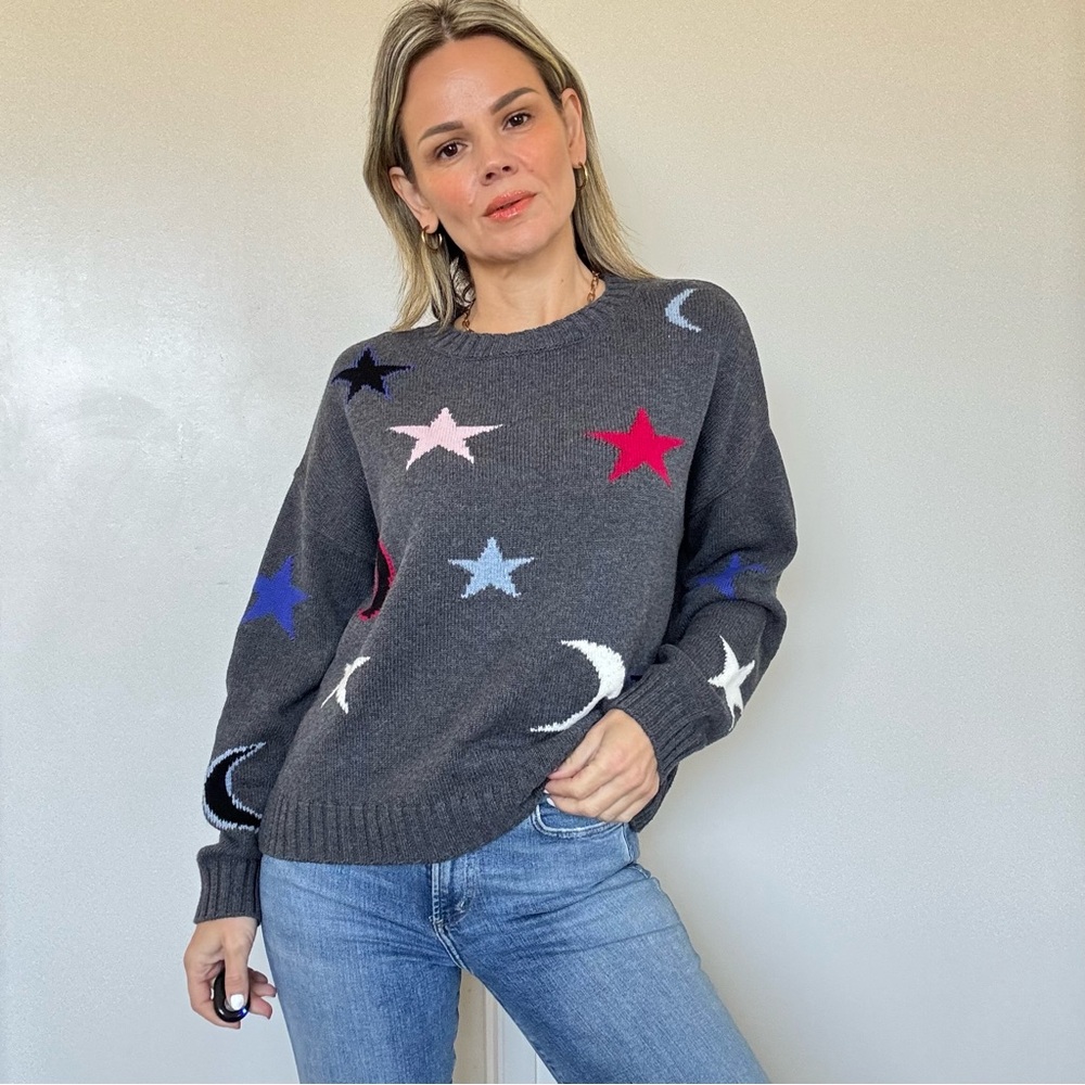 Rails Perci Star Intarsia Sweater Charcoal